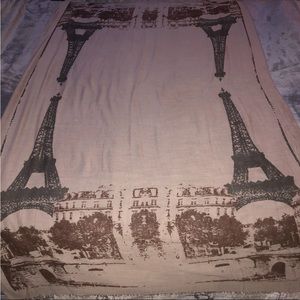 Lightweight Paris/ Eiffel Tower print beige Scarf